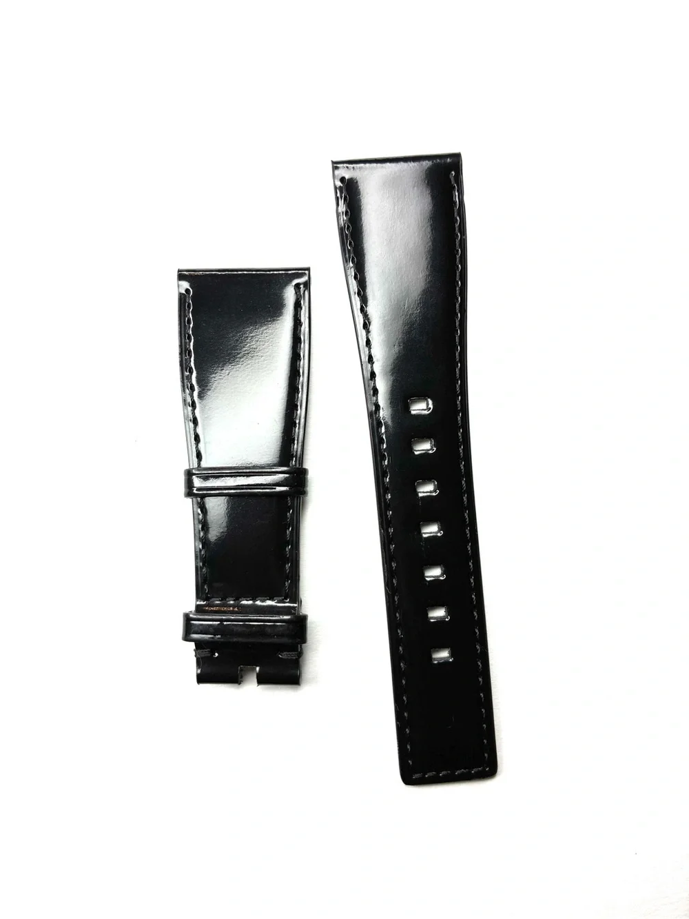Bell & Ross Black Mirror-Effect Calfskin Leather Watch Strap